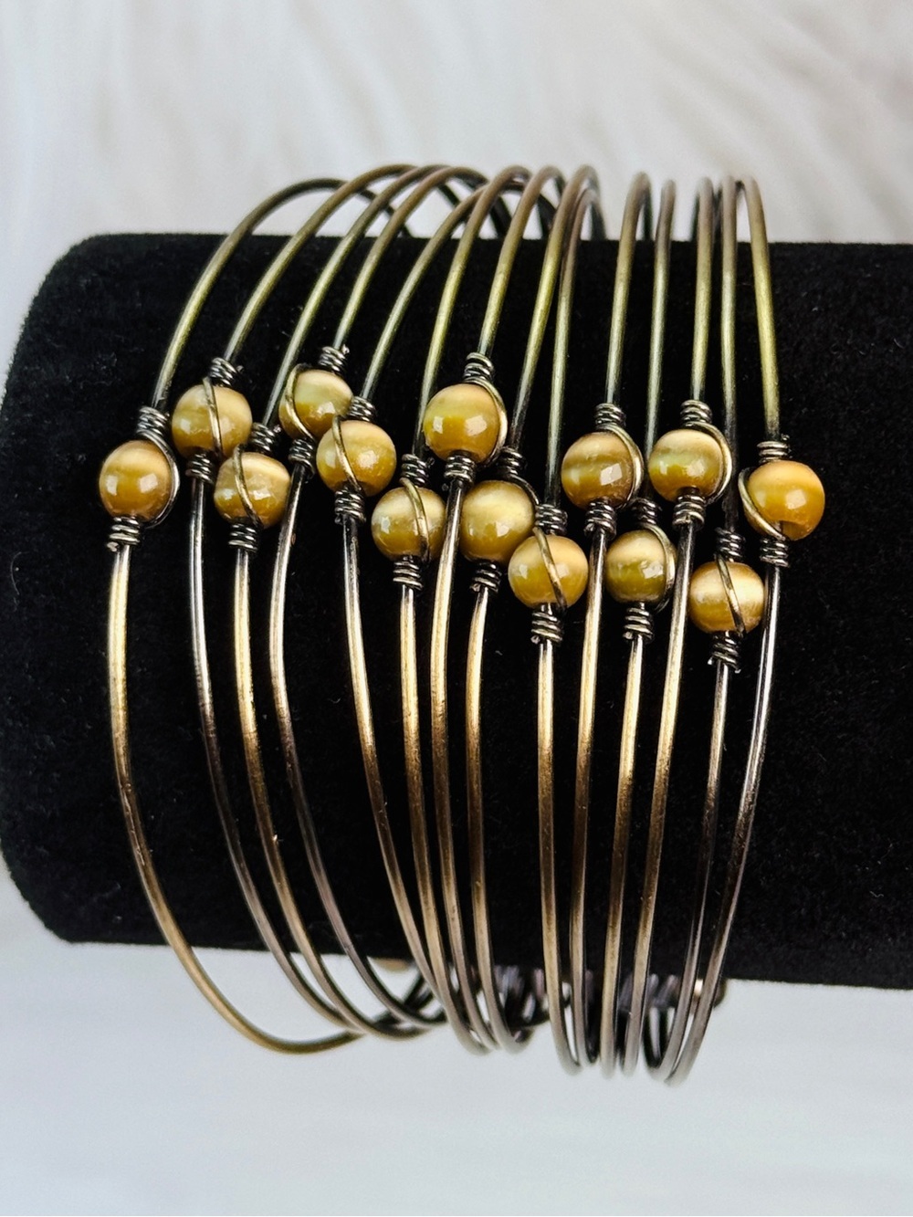 Vintage bohemian chic multimetal beaded cuff bracelet